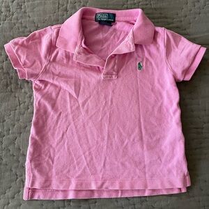 Polo Ralph Lauren Kids Collared Shirt Pink Green Pony Logo 2T Cotton